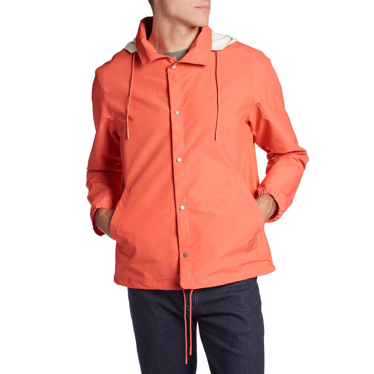 Herschel Supply Co. Hooded Coach Jacket Georgia Peach/Silver Birch
