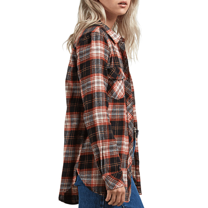 Volcom Getting Rad Plaid Shirt - Women's Black Plaid