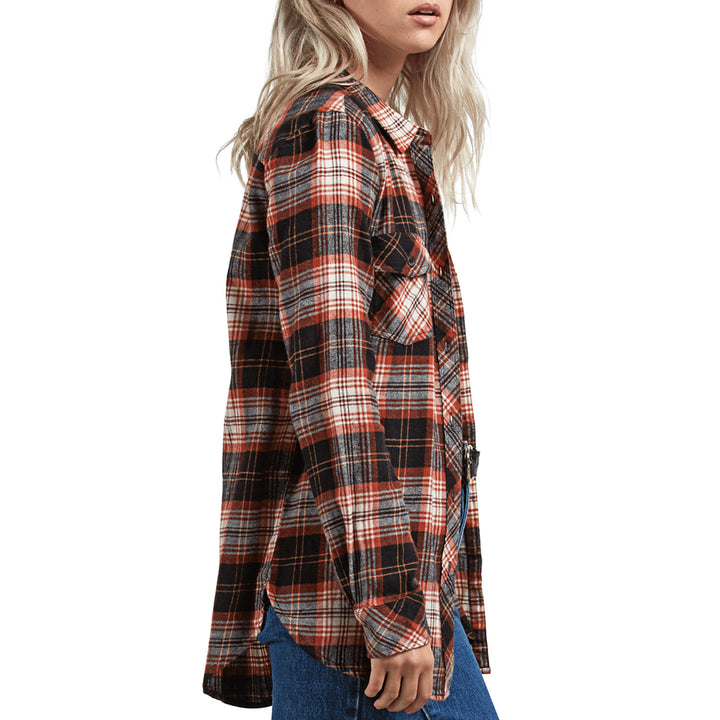 Volcom Getting Rad Plaid Shirt - Women's Black Plaid