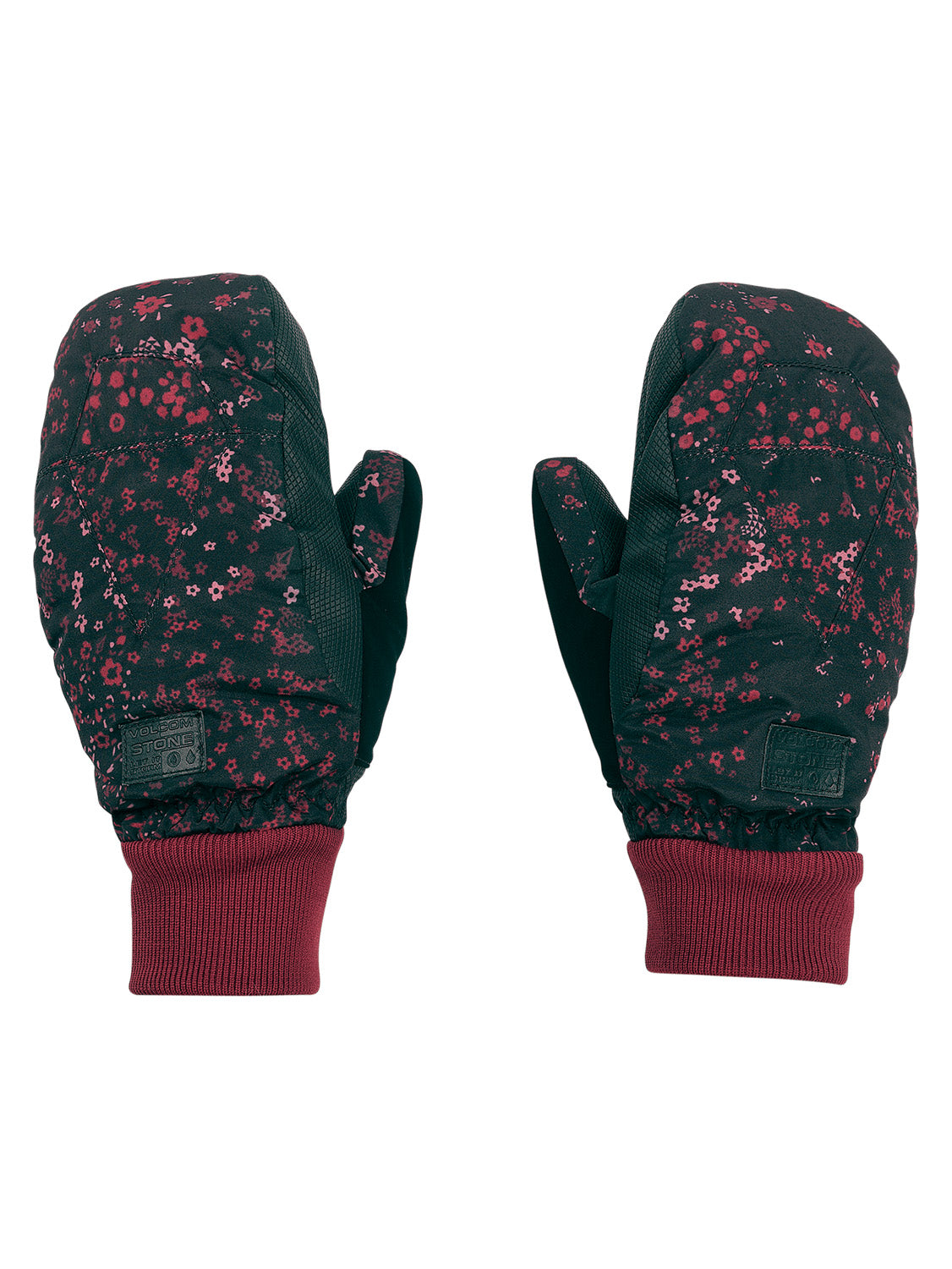 Volcom Bistro Mittens - Women's Black Floral Print