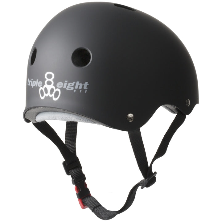Triple 8 The Certfied Sweatsaver Skateboard Helmet Black Rubber