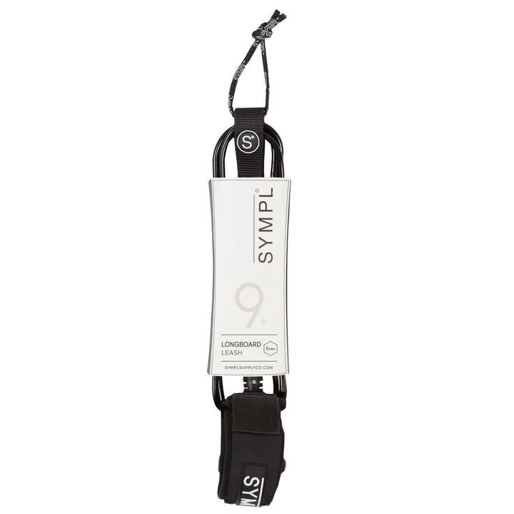 Sympl Supply Co 9' Tyler Warren Pro Longboard Leash Matte Black