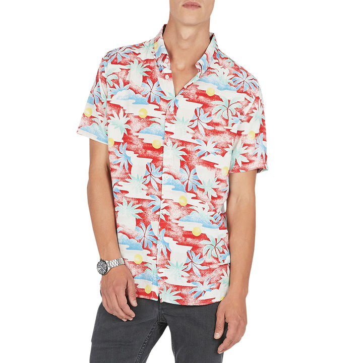 Barney Cools Holiday Short-Sleeve Shirt Red Aloha