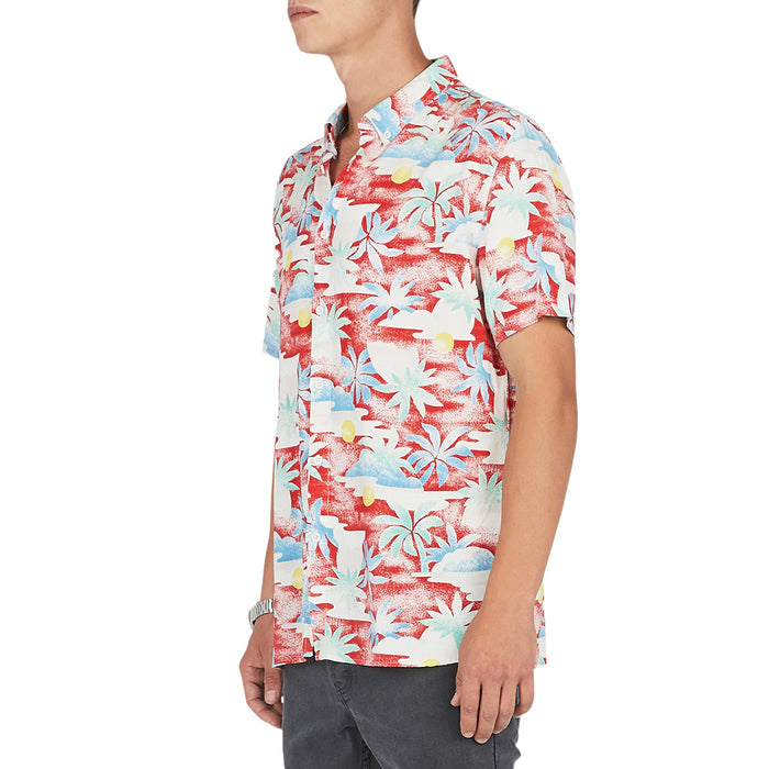 Barney Cools Holiday Short-Sleeve Shirt Red Aloha