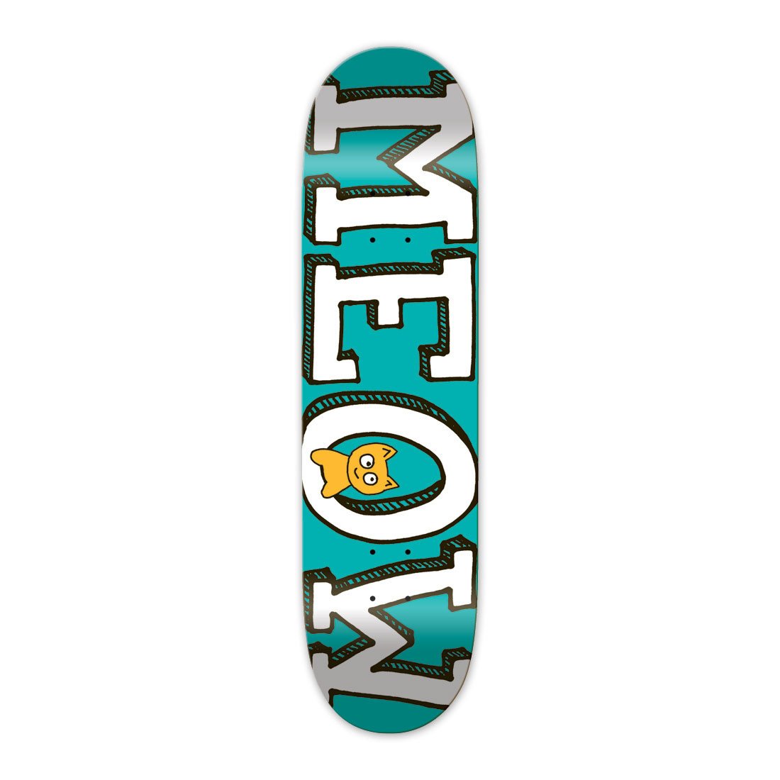 Meow Logo Teal 8.0 Skateboard Deck