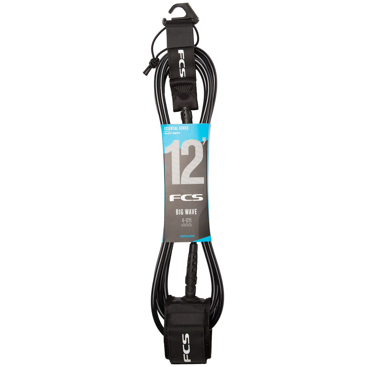 FCS 12' Big Wave Essential Leash Black