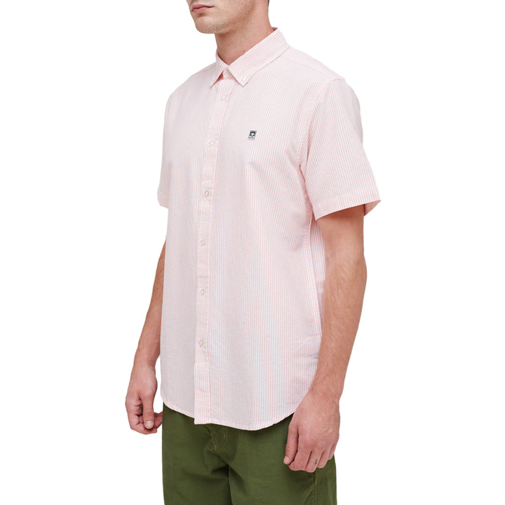 Obey Clothing Eighty Nine Stripes Short-Sleeve Shirt Pale Coral Multi