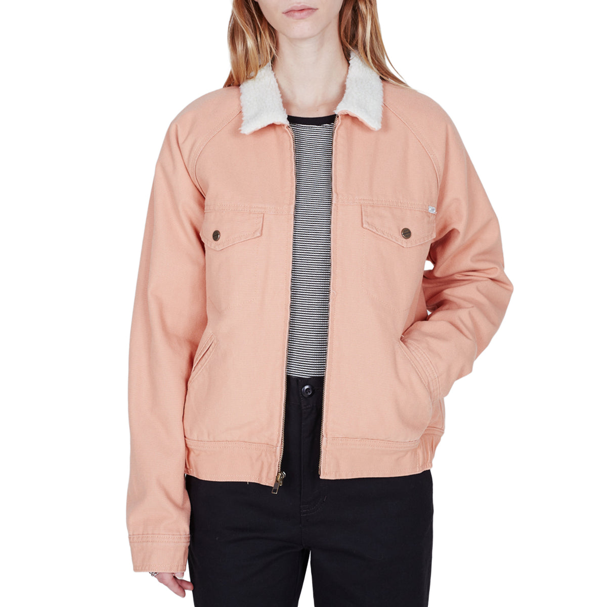 Obey Clothing Jeanne Sherpa Jacket - Women's Dusty Coral