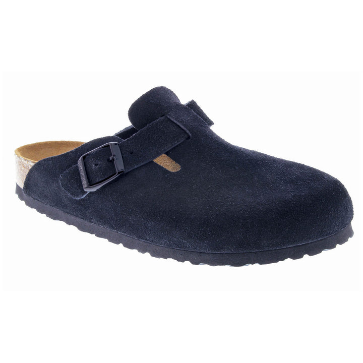 Birkenstock Boston Soft Footbed Suede Clogs - Women's Black