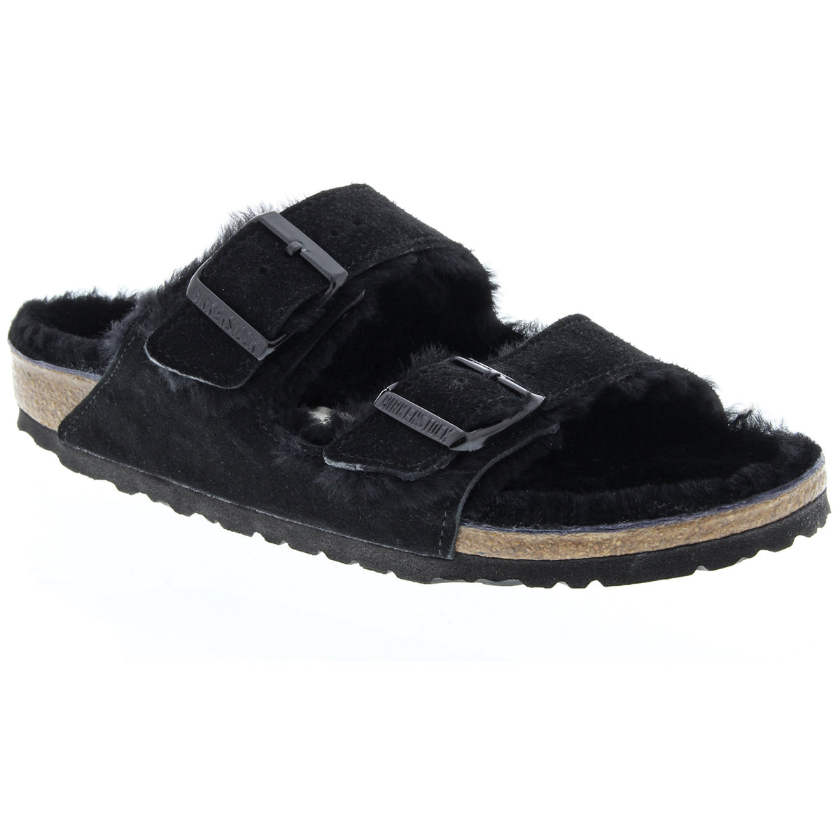 Birkenstock Arizona Shearling Sandals - Women's Black/Black