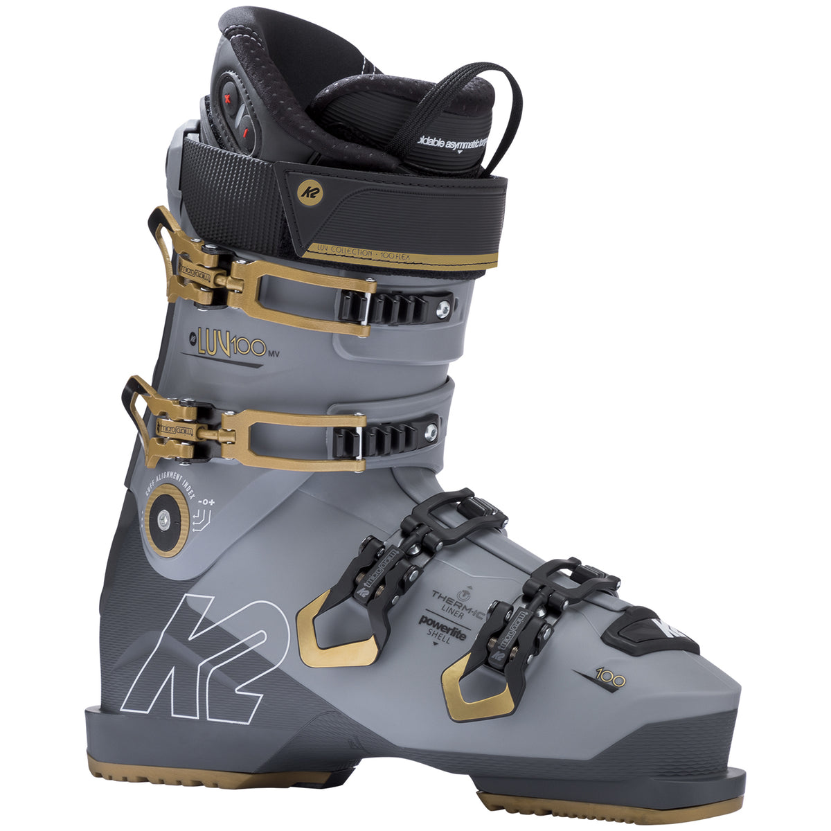 K2 Luv 100 MV Heat Ski Boots - Women's 2019 Light Gray/Gold