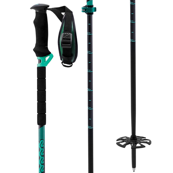 K2 Lockjaw Carbon Adjustable Ski Poles 2020 Green