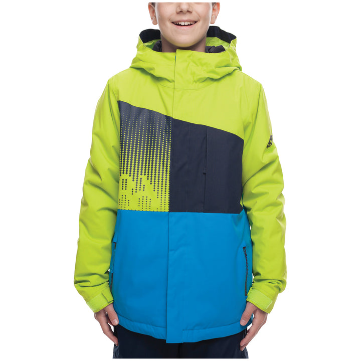 686 Knockout Jacket - Boys' Lime Colorblock