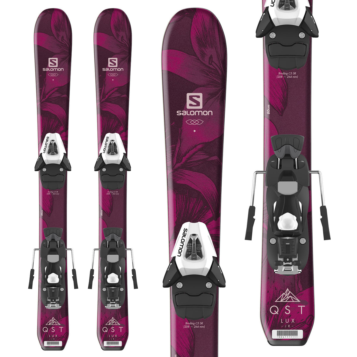 Salomon QST Lux Jr Skis XS + C5 SR Bindings - Little Girls' 2019