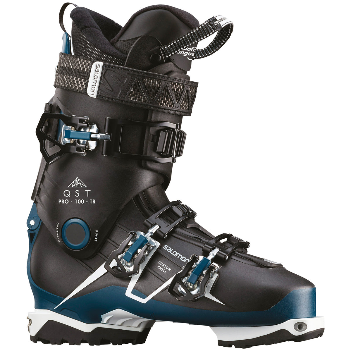 Salomon QST Pro 100 TR Alpine Touring Ski Boots 2020 Black/Petrol Blue/White