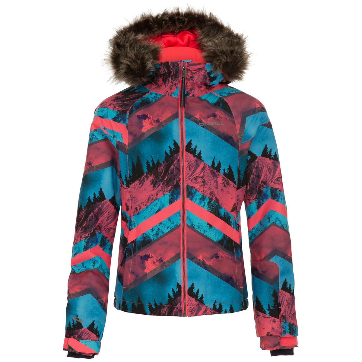 O'Neill Curve Jacket - Girls' Pink AOP w/ Blue