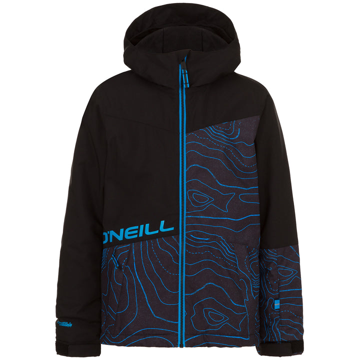 O'Neill Hubble Jacket - Boys' Black AOP w/ Blue