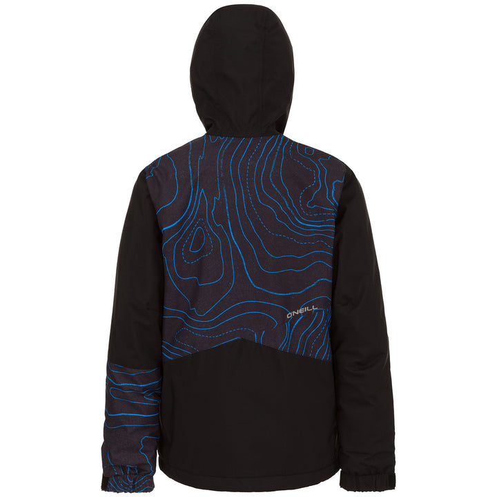 O'Neill Hubble Jacket - Boys' Black AOP w/ Blue
