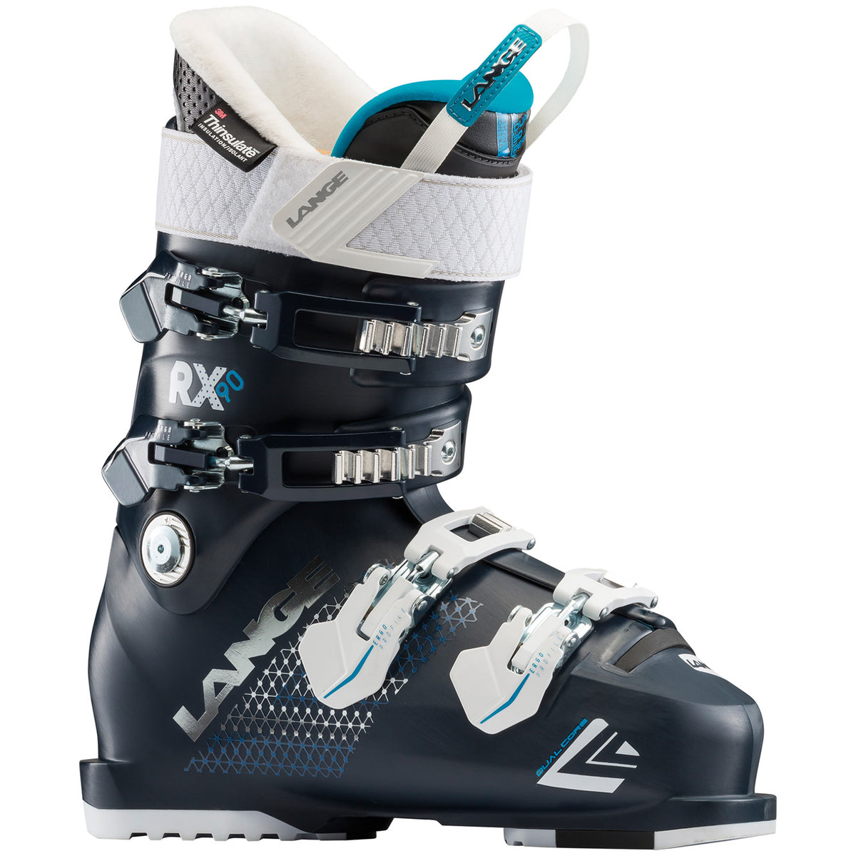 Lange RX 90 W Ski Boots - Women's 2019 Black Blue-Aquamarine