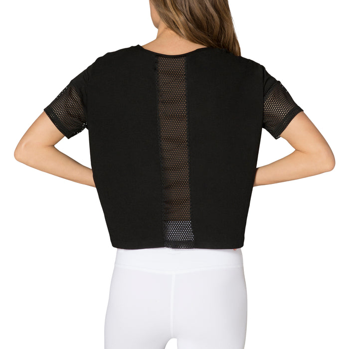 Beyond Yoga Lightweight V-Neck Cropped Tee - Women's Darkest Night