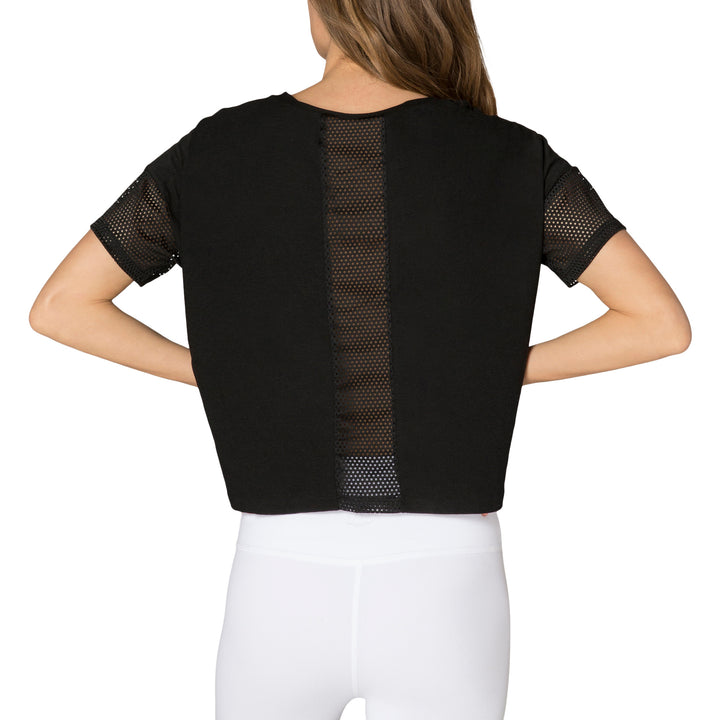 Beyond Yoga Lightweight V-Neck Cropped Tee - Women's Darkest Night