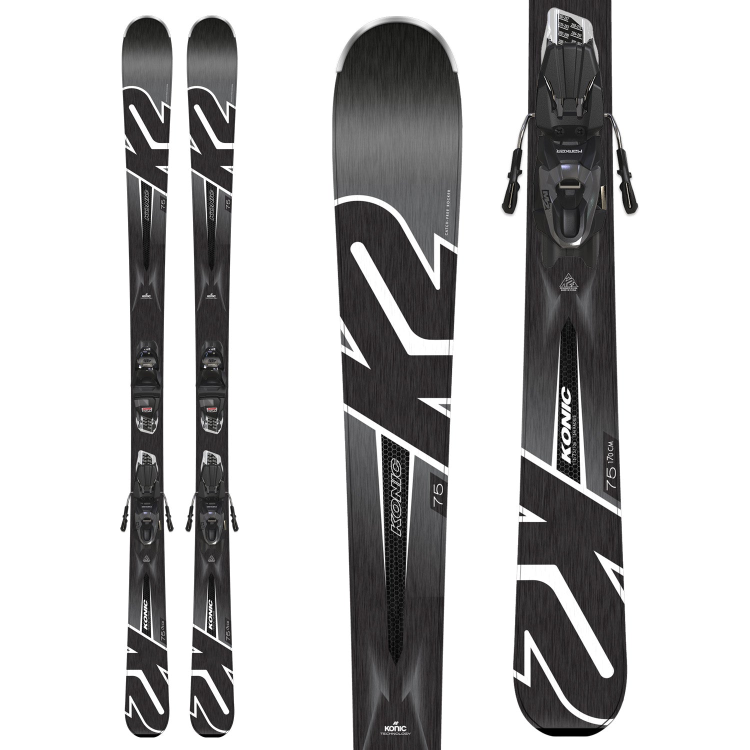 K2 Konic 75 Skis + M2 10 Quikclik Bindings 2019 – evo