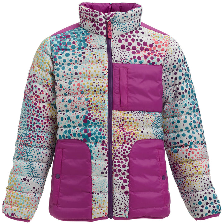 Burton Evergreen Down Jacket - Big Girls' Stone White Dots/Grapeseed