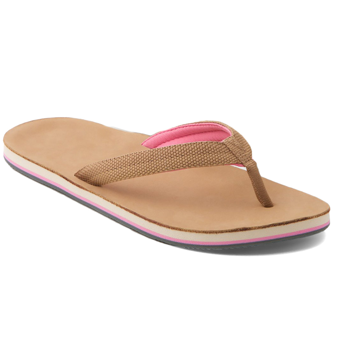 Hari Mari Scouts Flip Flops - Women's Tan & Pink