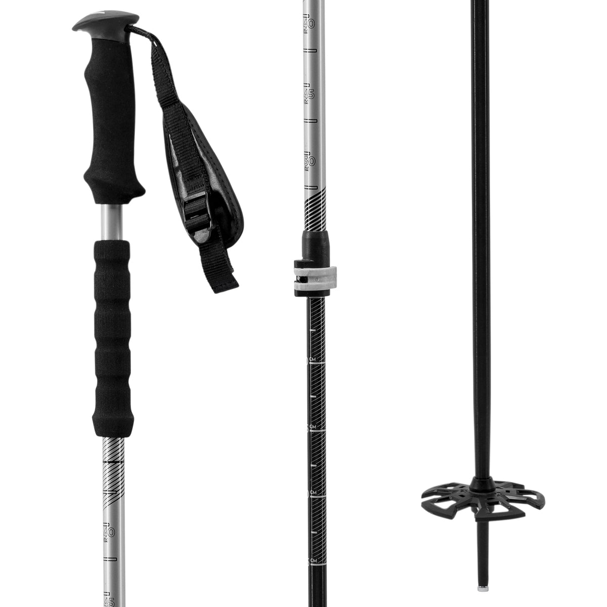 K2 Lockjaw Aluminum EVA Adjustable Ski Poles 2020 Silver