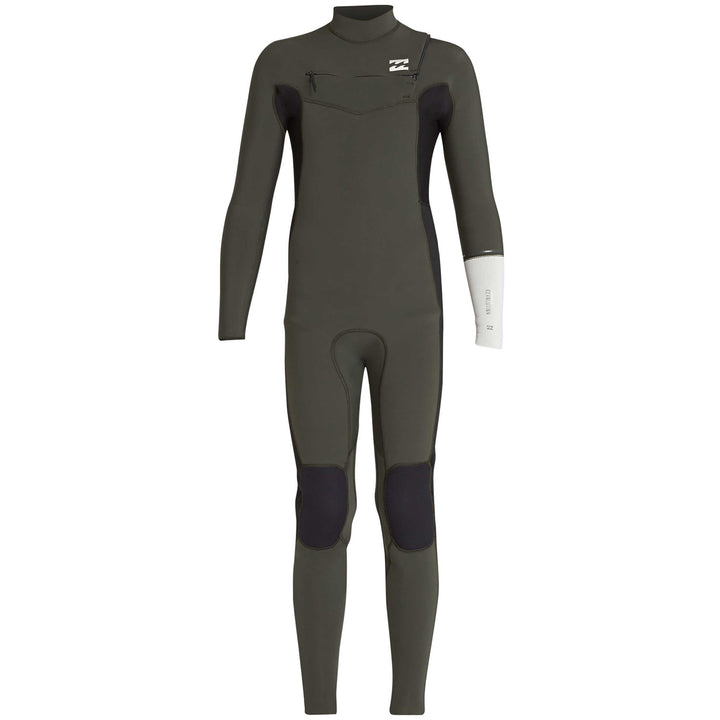 Billabong 4/3 Furnace Revolution Chest Zip Wetsuit - Boys' Dark Olive