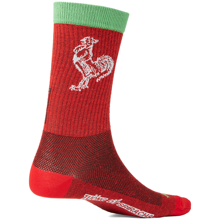 SockGuy Sriracha Wool Crew Bike Socks