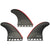 Futures JJF-2 Large Techflex Tri Fin Set Black/Neon Red