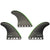 Futures JJF-2 Medium Techflex Tri Fin Set Black/Neon Green