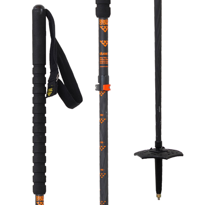 Black Crows Duos Freebird Adjustable Ski Poles 2022 Black/Orange
