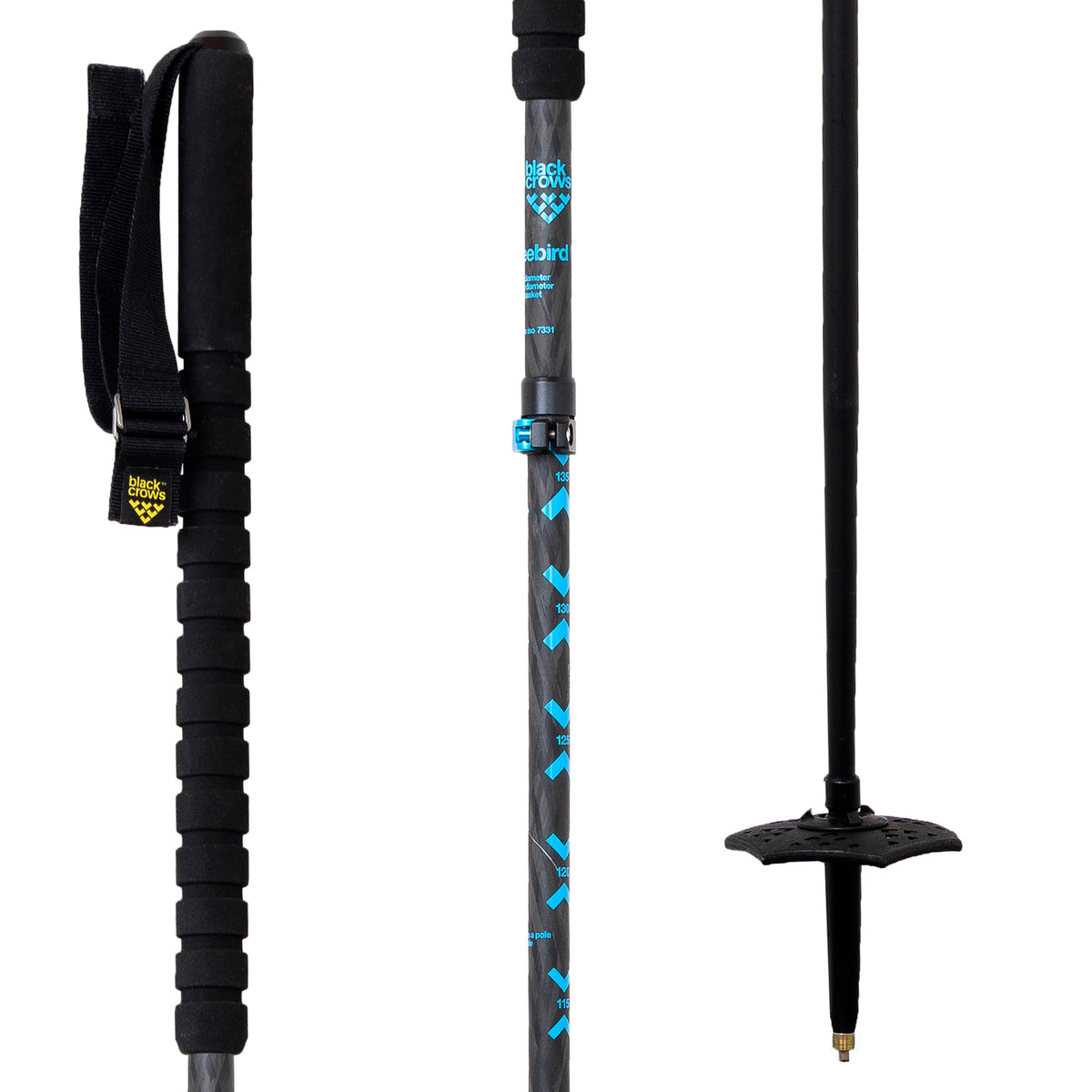 Black Crows Trios Freebird Adjustable Ski Poles 2022 Black/Blue