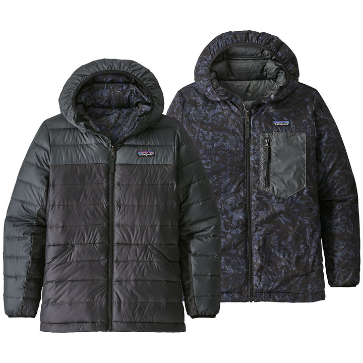 Patagonia Reversible Down Sweater Hoodie - Boys' Black