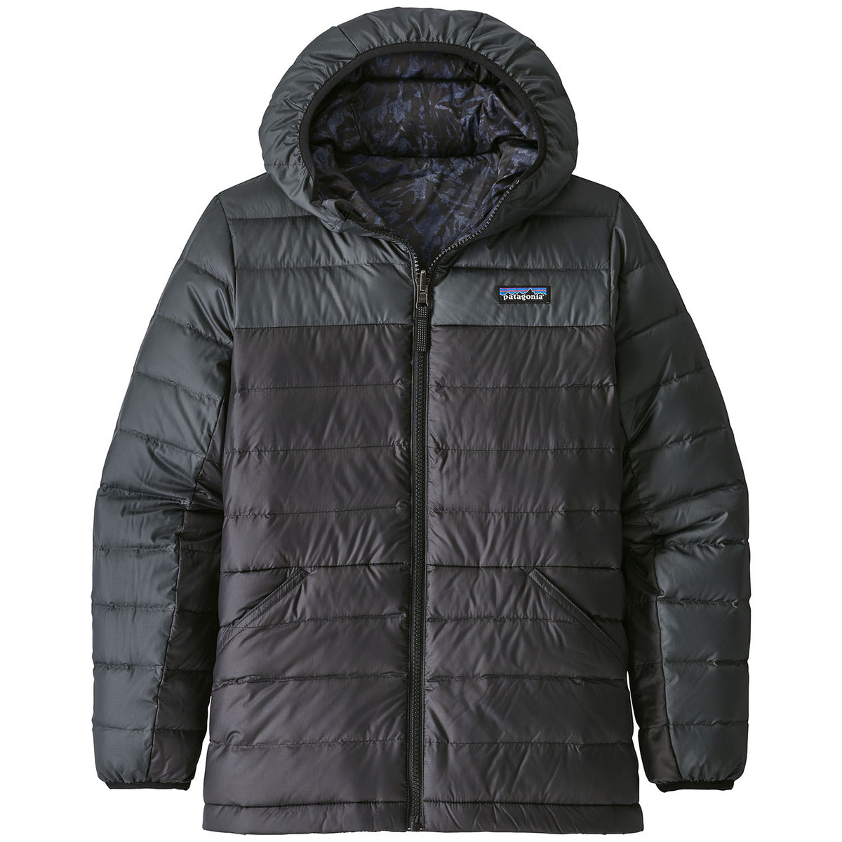 Patagonia Reversible Down Sweater Hoodie - Boys' Black