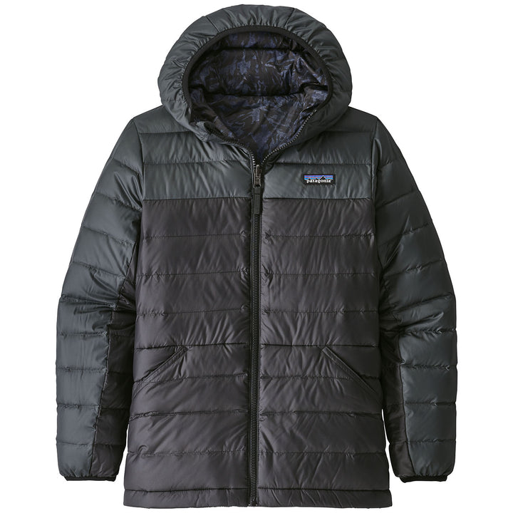 Patagonia Reversible Down Sweater Hoodie - Boys' Black