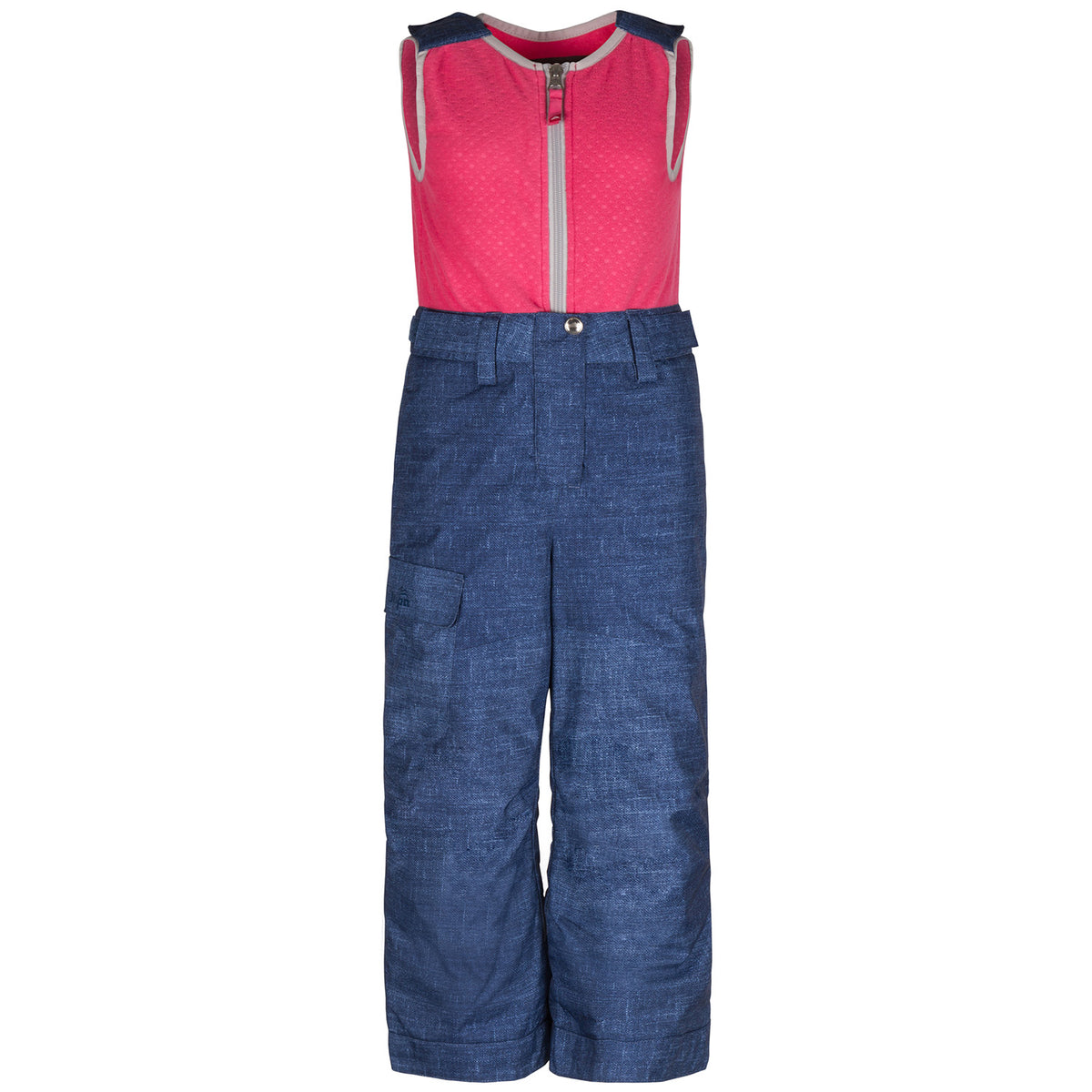 Jupa Beatrice Bib Pants - Little Girls' Blue Denim Print