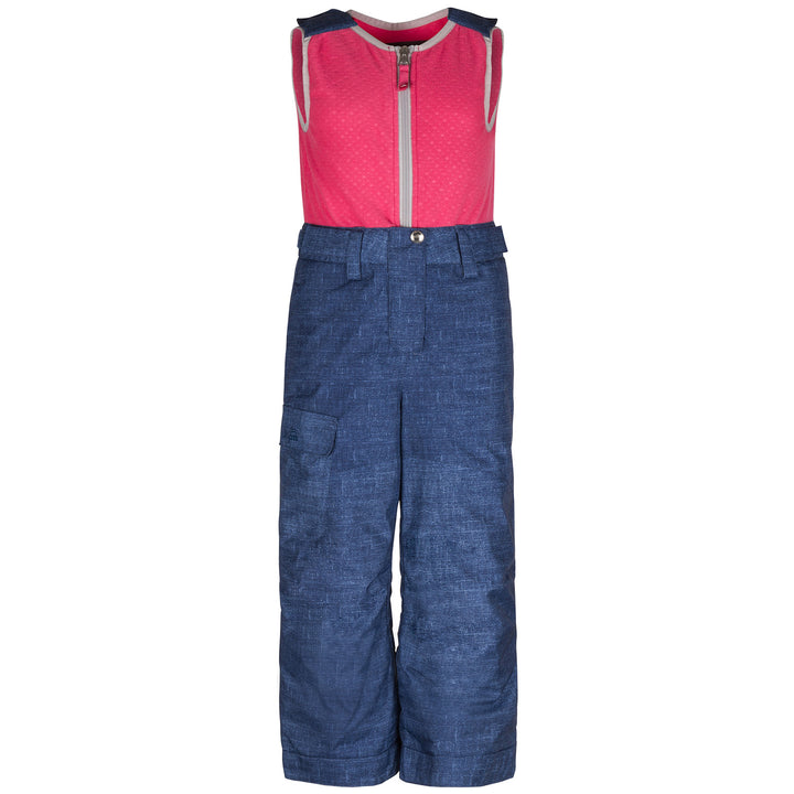 Jupa Beatrice Bib Pants - Little Girls' Blue Denim Print
