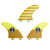 Captain Fin CF Small Twin Tab Tri Fin Set Yellow