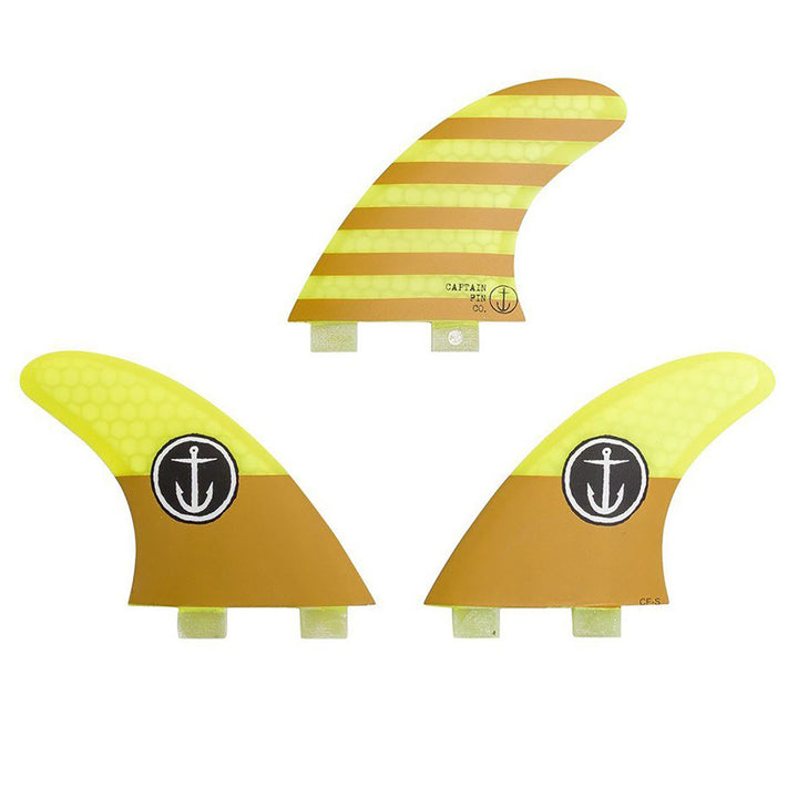 Captain Fin CF Small Twin Tab Tri Fin Set Yellow
