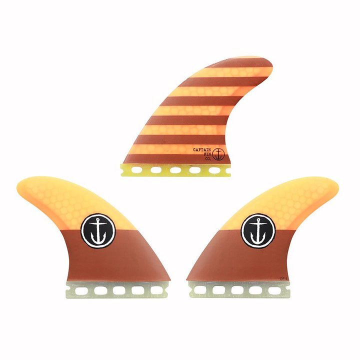 Captain Fin CF Large Single Tab Tri Fin Set Orange