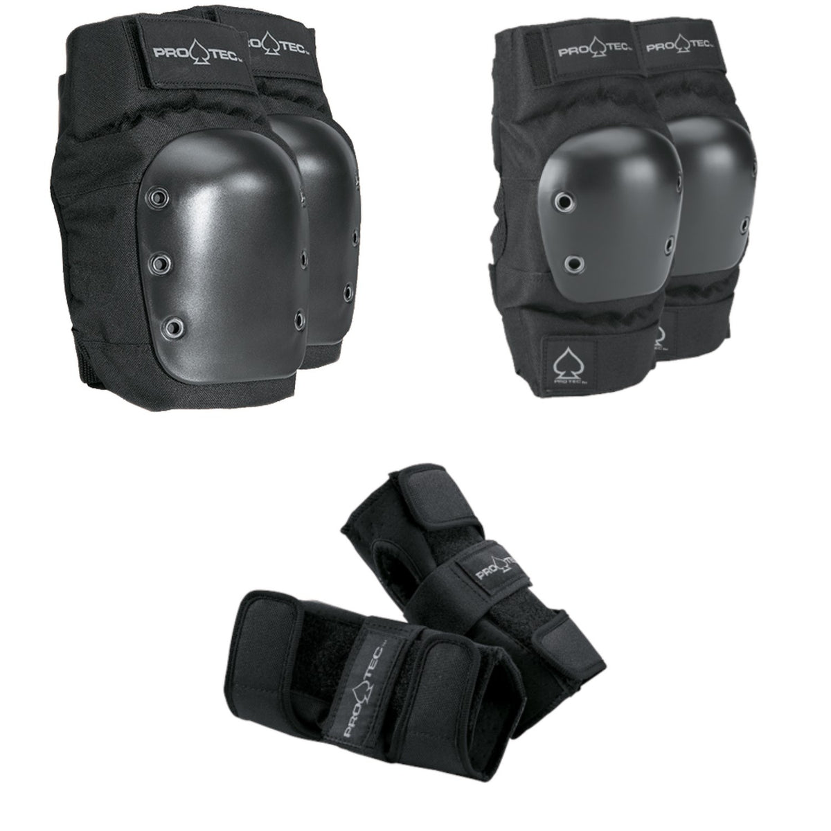 Pro-Tec Street Skateboard Knee Pads + Street Skateboard Elbow Pads + Street Skateboard Wrist Pads
