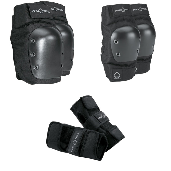 Pro-Tec Street Skateboard Knee Pads + Street Skateboard Elbow Pads + Street Skateboard Wrist Pads