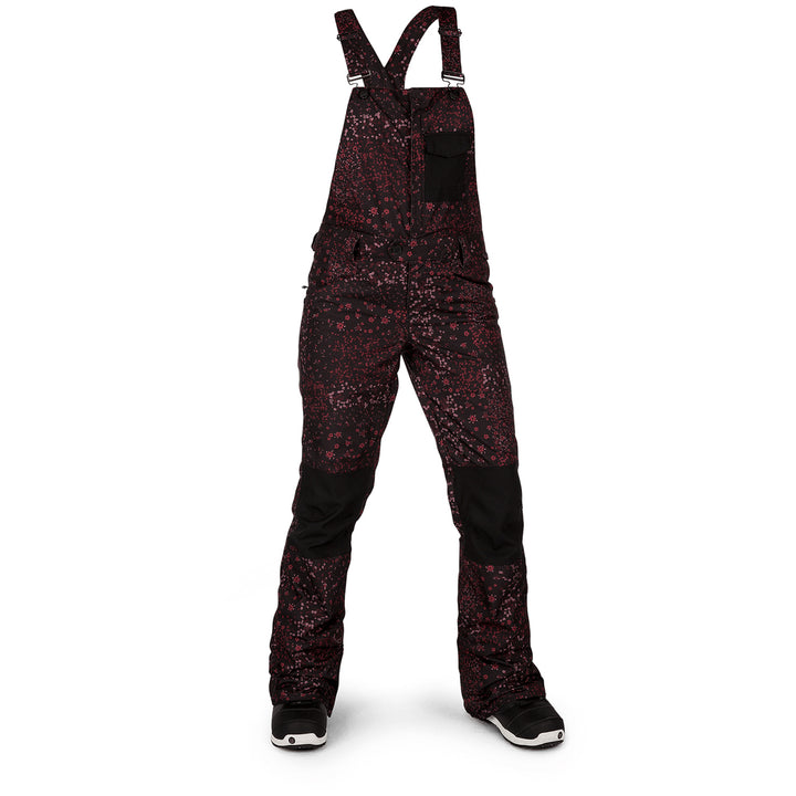 Volcom Swift Bib Overalls - Women's Black Floral Print