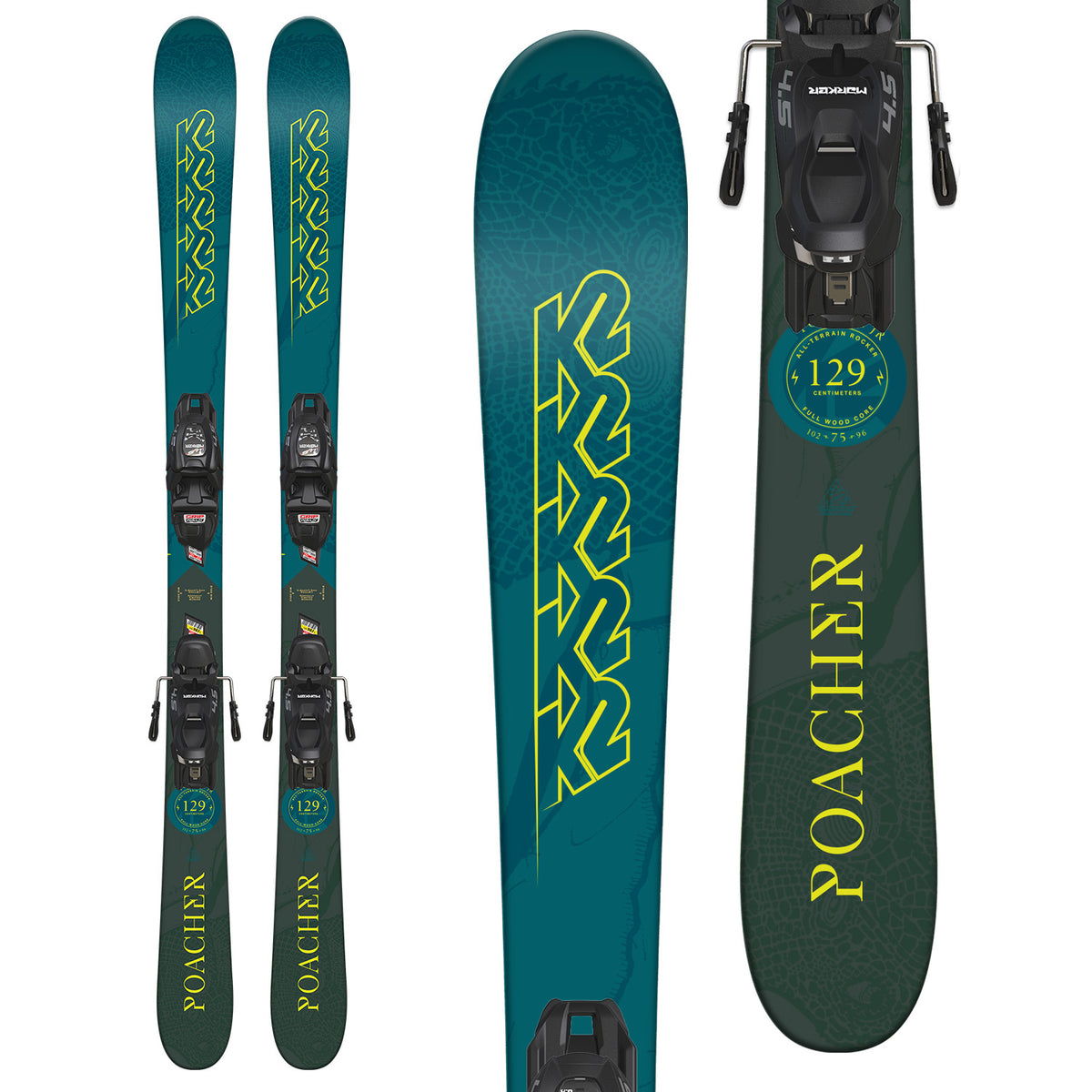 K2 Poacher Jr Skis + Marker FDT 4.5 Bindings - Little Boys' 2019