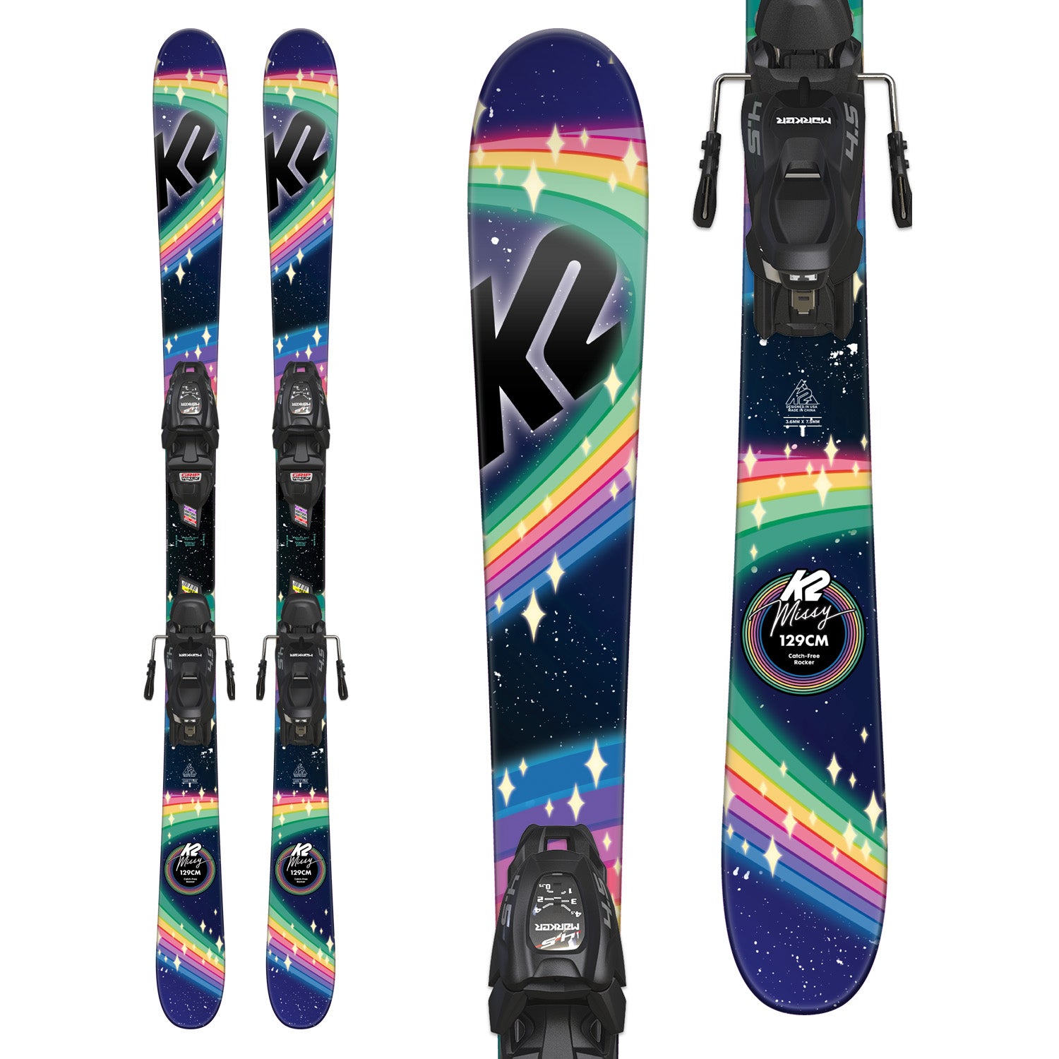K2 Missy Skis + Marker FDT 4.5 Bindings - Little Girls' 2019 – evo