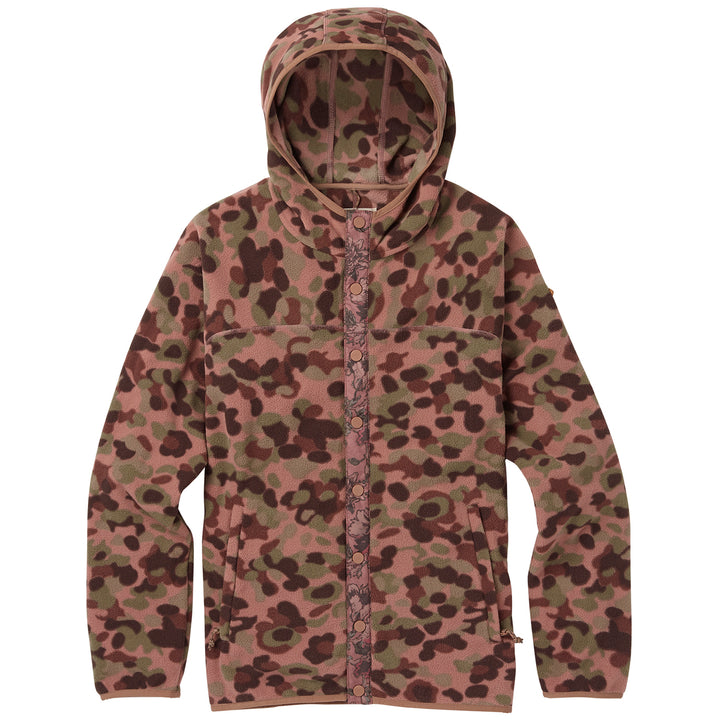 Burton Hearth Fleece Snap-Up Hoodie - Women's Moss Camo