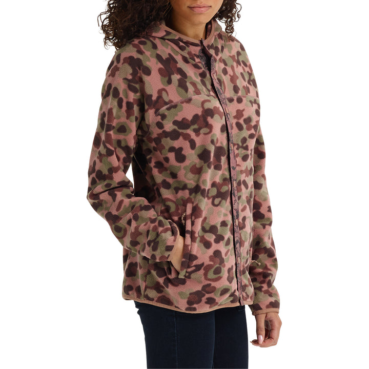 Burton Hearth Fleece Snap-Up Hoodie - Women's Moss Camo
